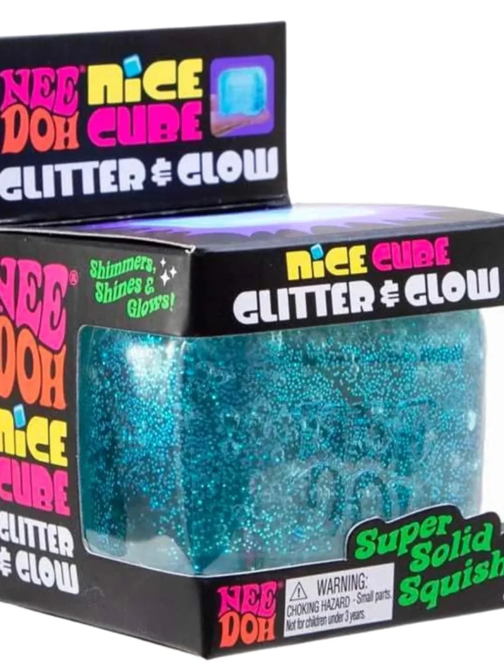 NeeDoh Nice Cube Glitter & Glow - Blue 💙🩵